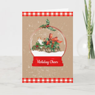 Gato lindo en una tarjeta de Navidades de Globe de