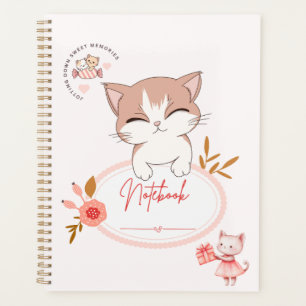 Gato lindo para hacer con cuadernos de notas