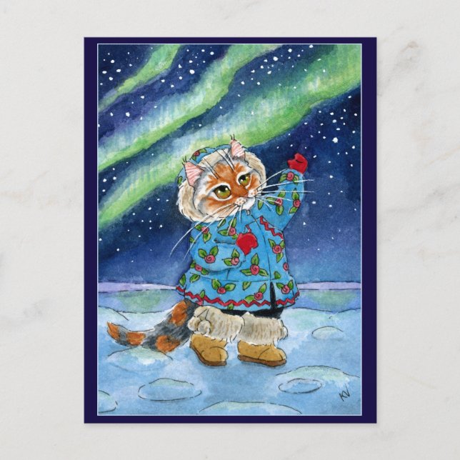 Gato lindo, postal de luces del norte (Anverso)