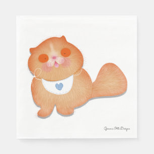 Gato lindo servilleta de papel por Gemma O Design