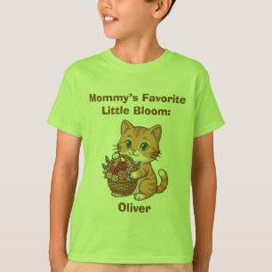 Gato Lindo y Flores: Camiseta Infantil Caprichosa