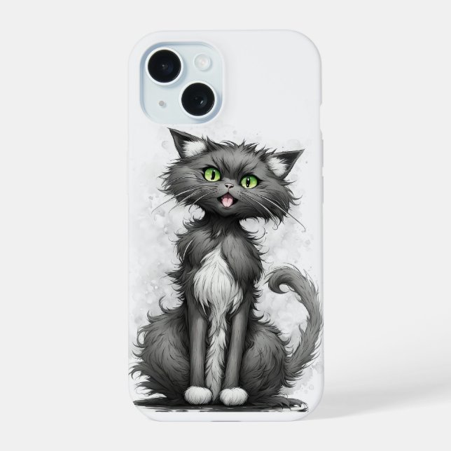 Gato Loco Sobre Blanco (Reverso )