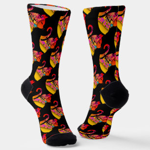 Gato Loco Vestido Con Calcetines De Novedad