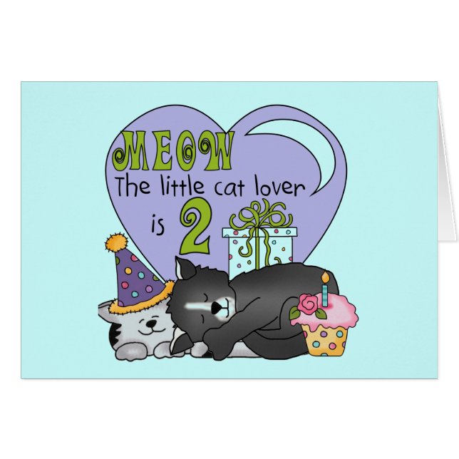 Gato Lover 2º camisas de cumpleaños y regalos (Anverso (Horizontal))
