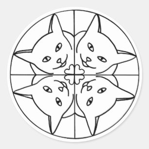 Gato Lover Kaleidoscope Gatos Pegatinas del corazó