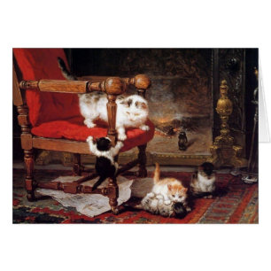GATO MADRE JUGANDO CON GATITOS Día de las Madres