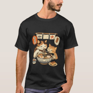 Gato Madre y Camiseta de Ramen de Gatito – Japonés