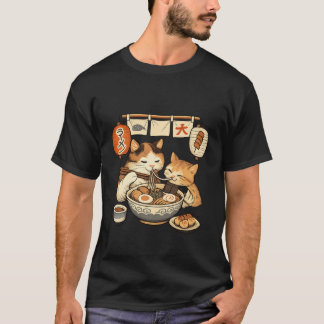 Gato Madre y Camiseta de Ramen de Gatito – Japonés