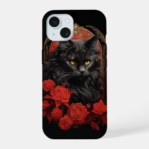 gato Maine Coon con flores