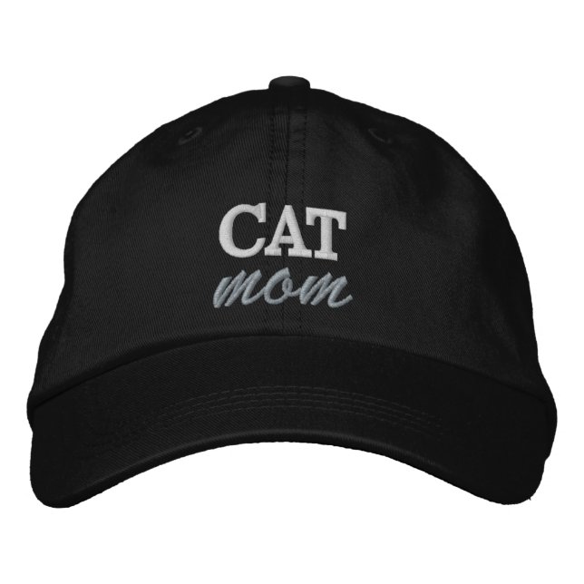 Gato Mamá Embrodado, Gorra de moda para el amante  (Anverso)