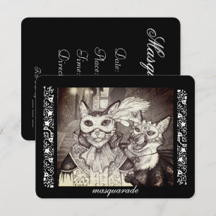 Gato Masquarade, invitaciones de fiesta