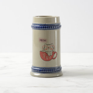 gato maullar en una taza