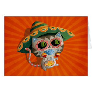 Gato mexicano con el sombrero