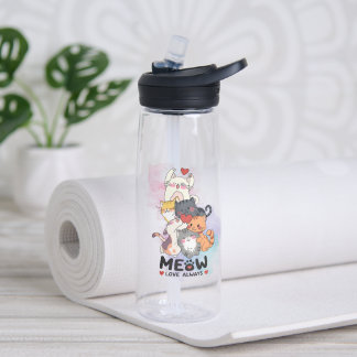 Gato miau amor siempre botella de agua