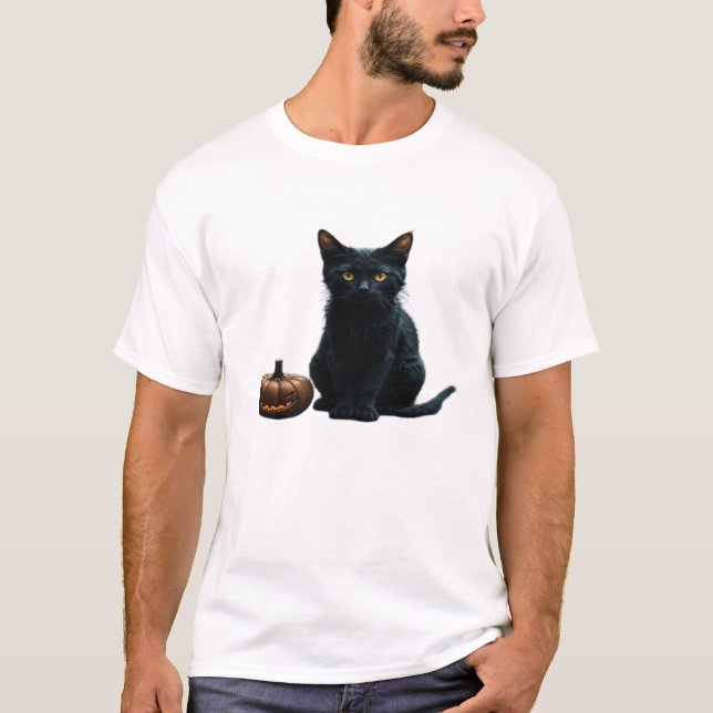Gato Misterioso en Camiseta Oversized de Bosque En (Anverso)