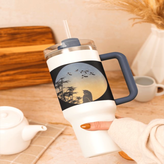 Gato místico bajo cielo de bambú - taza de arte ja (Subido por el creador)