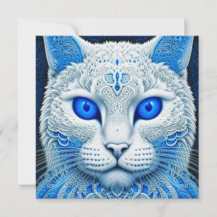 Gato Místico Blanco Arte Etéreo de IA