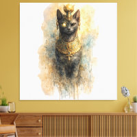 Gato Místico Egipcio Arte Antiguo Inspirado Artíst