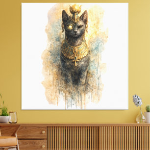 Gato Místico Egipcio Arte Antiguo Inspirado Artíst