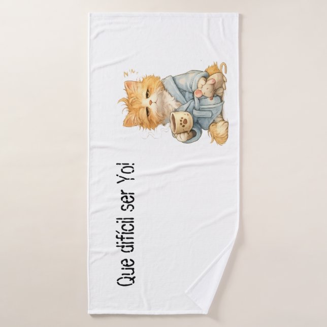 gato modelo (Toalla de baño)