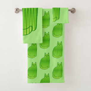 Gato moderno de mediados de siglo, cal y verde esm