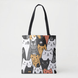 Gato moderno frente a la bolsa de tocador - Gato P