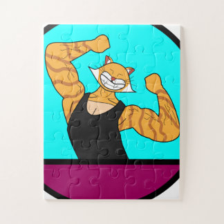 Gato muscular naranja Puzzle