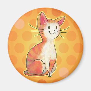 Gato naranja con imán de punto