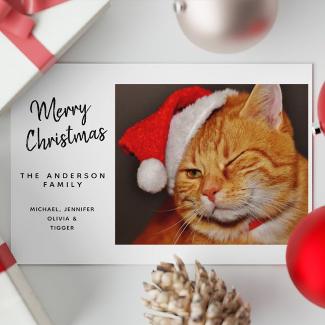 Gato Naranja Divertido Feliz Navidad con Gorro de  (Subido por el creador)