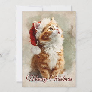 Gato naranja divertido y lindo de Navidad capricho