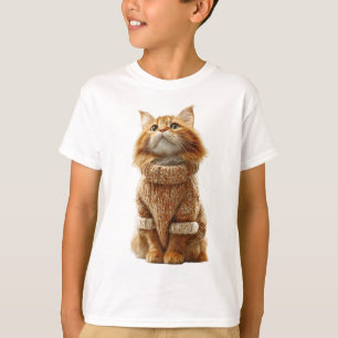 Gato Naranja Esponjoso con Jersey de Punto para Ni