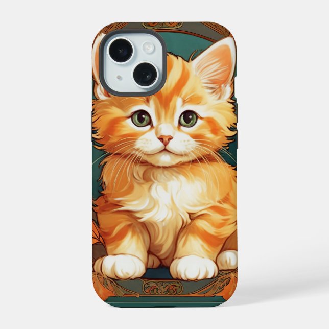 Gato naranja estilo Alphonse Mucha (Reverso )