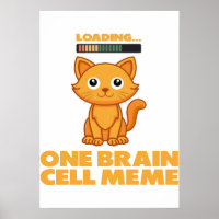 Gato Naranja Un Célula Cerebral Divertido Arte Mem