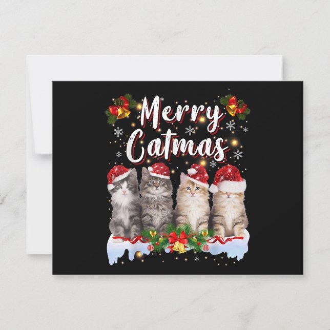 Gato Navidad Sombrero Santa Divertido Feliz Catnav (Anverso)