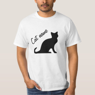 Gato negro a camisetas con nombre de mascota perso