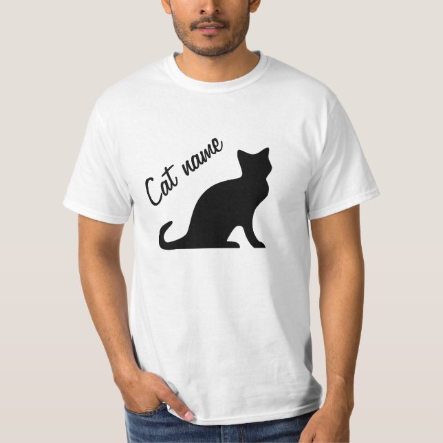 Gato negro a camisetas con nombre de mascota perso (Anverso)