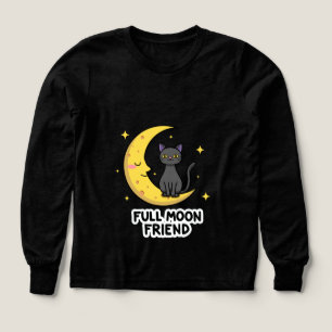 Gato Negro Adorable en la Luna - Amigo de la Luna