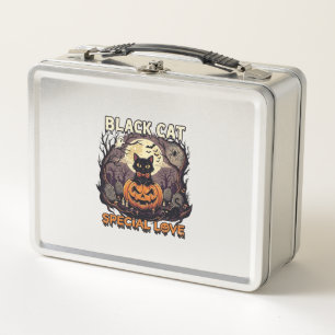 Gato Negro Amor Especial Halloween Calabaza Luna L