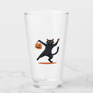 Gato negro bailando en la fiesta de Halloween, bal