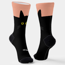 Gato negro calcetines con nombre personalizado - r