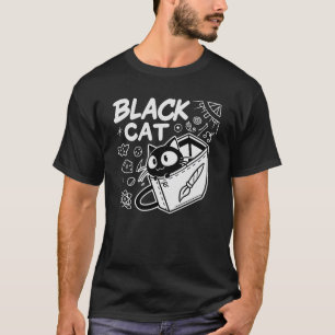 Gato negro - Camiseta felina mística y elegante