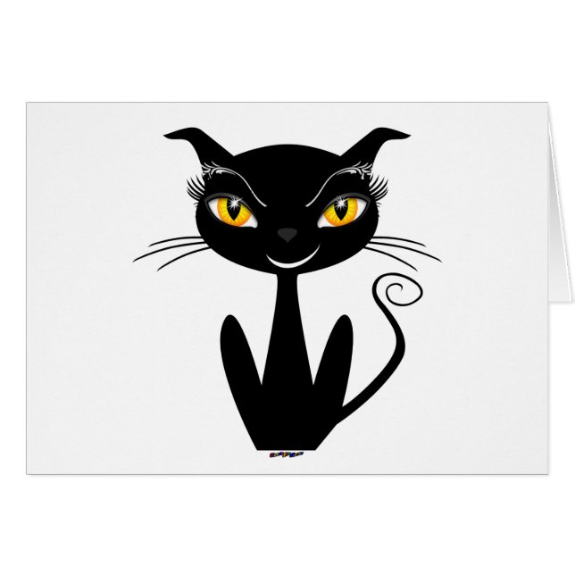Gato negro caprichoso (Anverso (Horizontal))