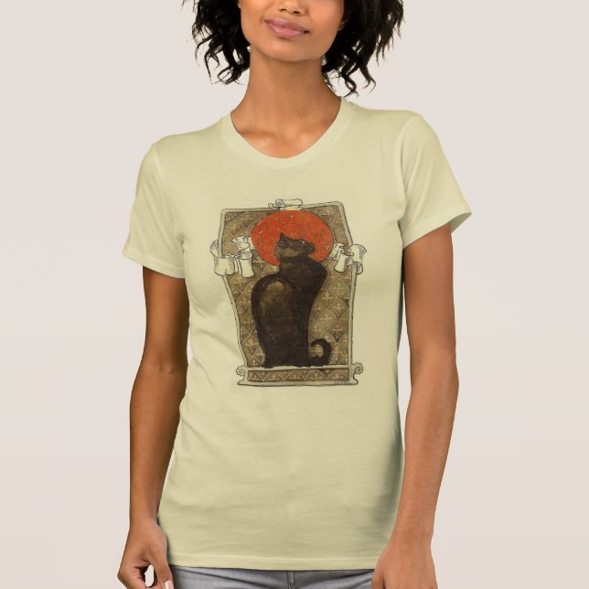 Gato negro / Chat ~ Camiseta orgánica Art Nouveau (Anverso)