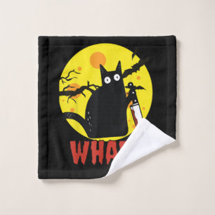 Gato negro con cuchillo sangriento que dice qué gr