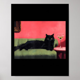 Gato Negro Con Estampa De Arte De Martini
