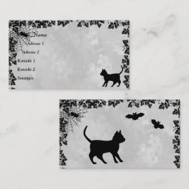 Gato negro con tarjeta de visita Bat and Spider
