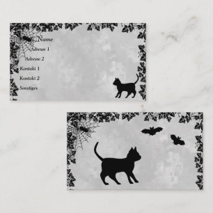 Gato negro con tarjeta de visita Bat and Spider