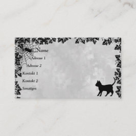 Gato negro con tarjeta de visita Bat and Spider