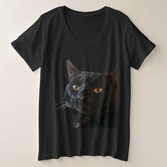 Gato Negro Con Una Expresión Divertida Y Original  (Anverso del diseño)