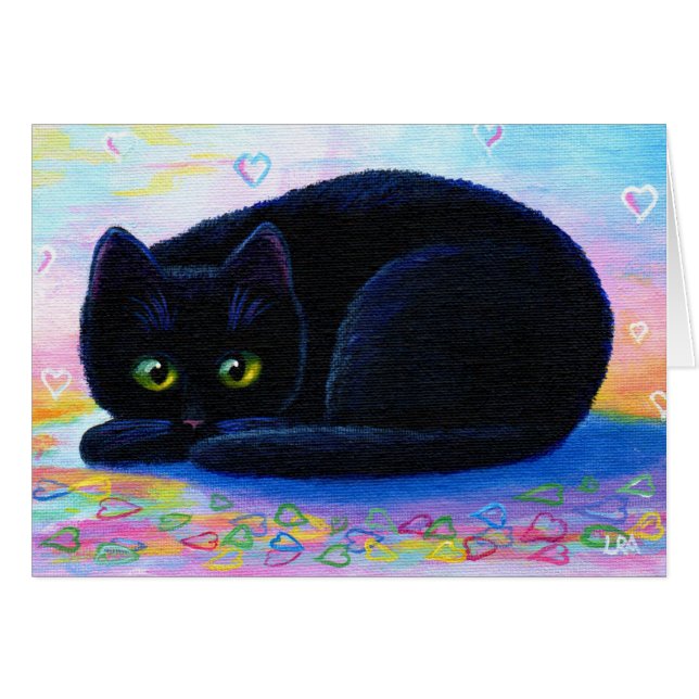 Gato negro Corre a Valentine Creationarts (Anverso (Horizontal))